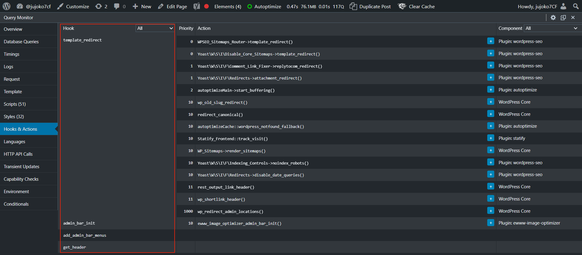 Query Monitor Hook